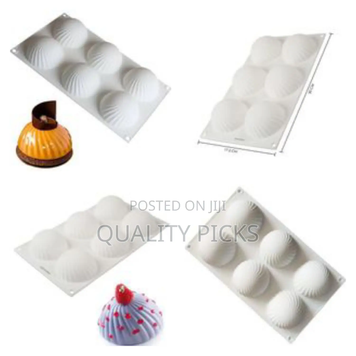 2 PCS 3d Spiral Swirl Shape Silicone Baking Mold for Mousse Cake