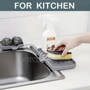 1 Silicone Tray, Soap Dish Holder With Drain Tip and Counter Top Sink