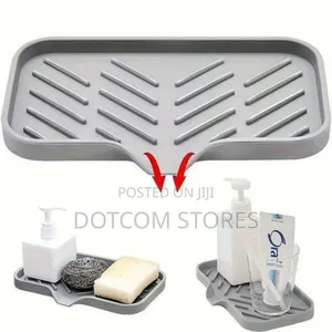 1 Silicone Tray, Soap Dish Holder With Drain Tip and Counter Top Sink