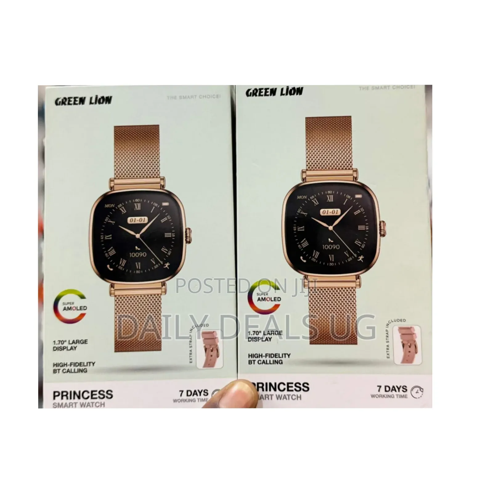 Green Lion Princess Smart Watch With Amoled Display and Extra Strap