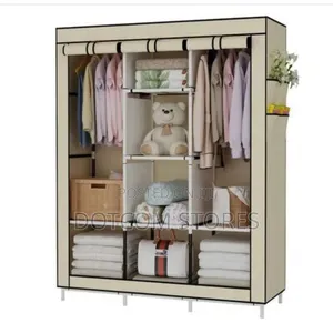 3-column Cloth Frame Storage Wardrobe Not Assembled