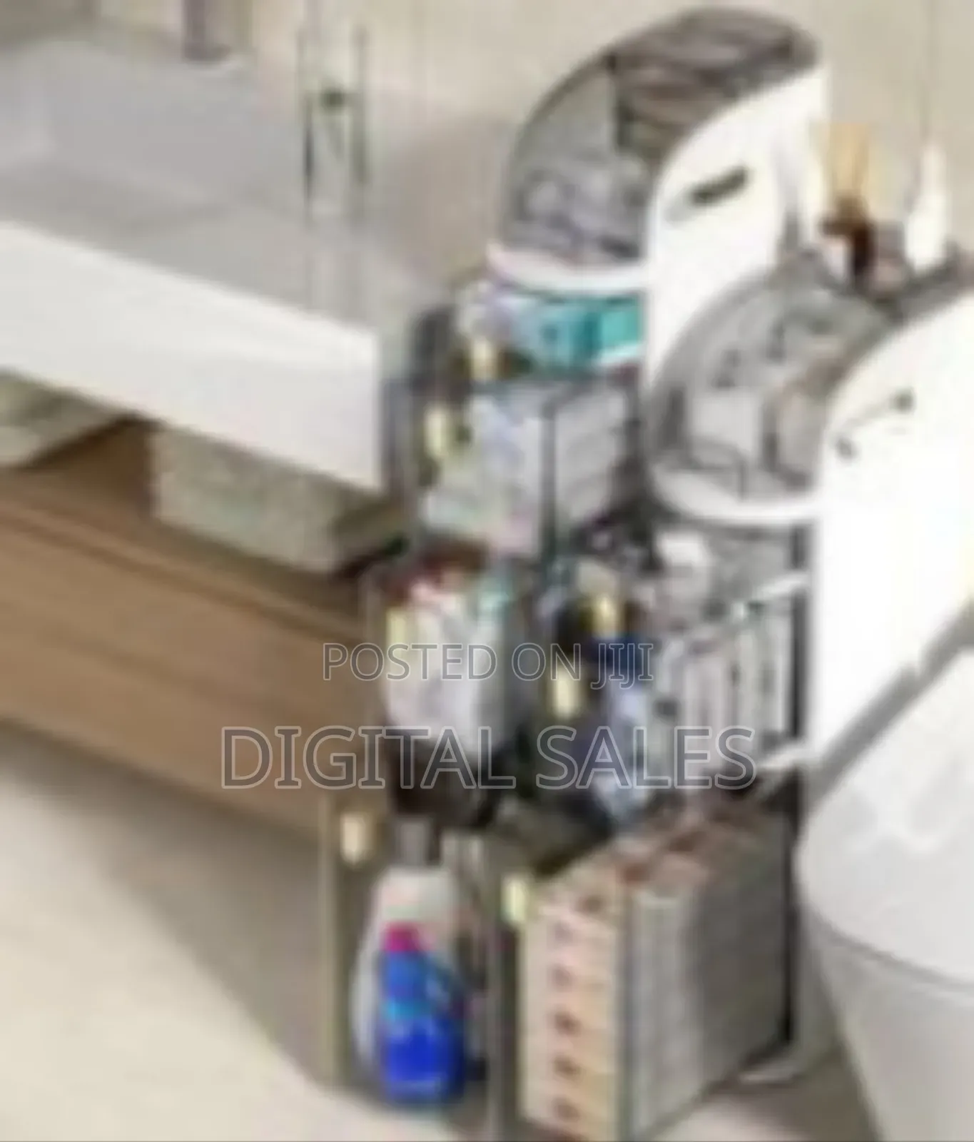 Slim Multi-Tiered Bathroom Storage Tower With Clear Drawers