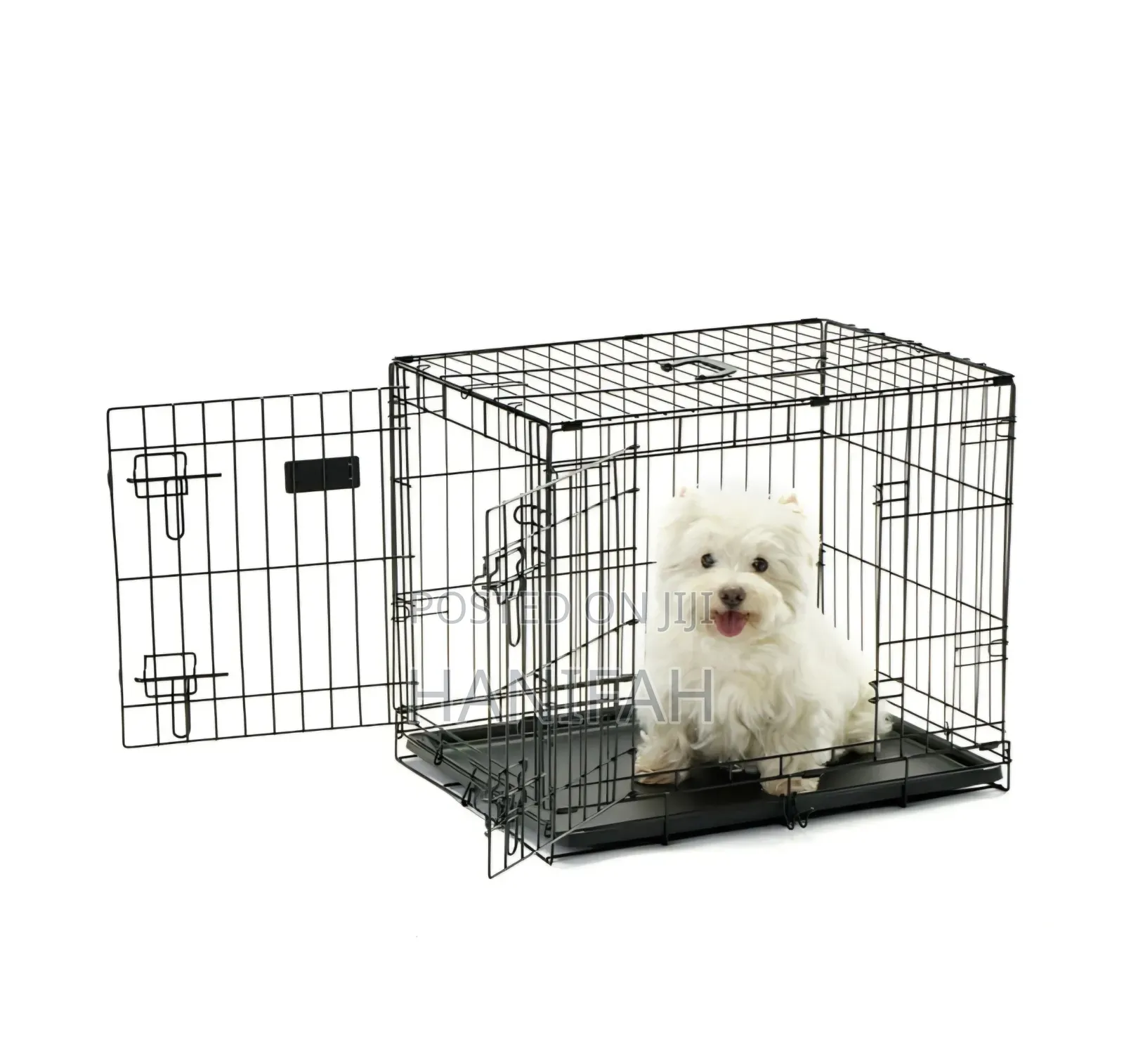 Black, Foldable Metal Pet Crate or Cage.