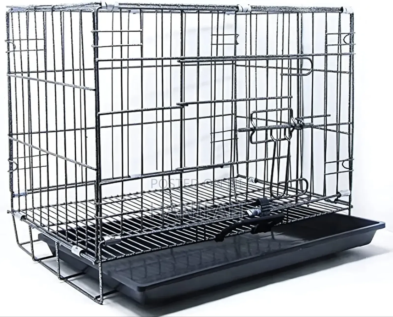 Black, Foldable Metal Pet Crate or Cage.