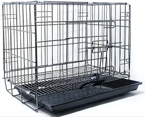 Black, Foldable Metal Pet Crate or Cage.