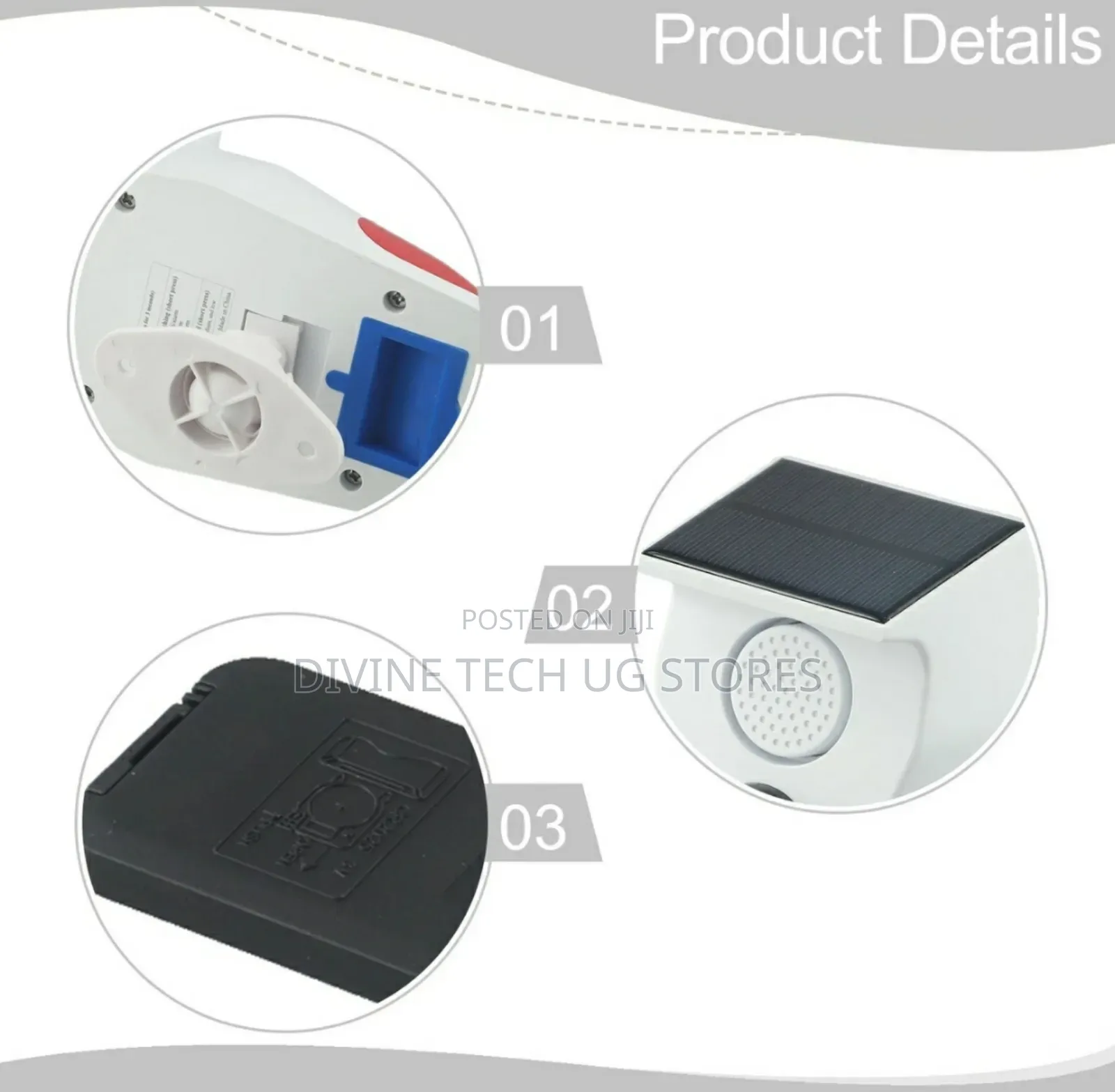 Motion Sensor Alarm, Wifi Solar Security Siren Light