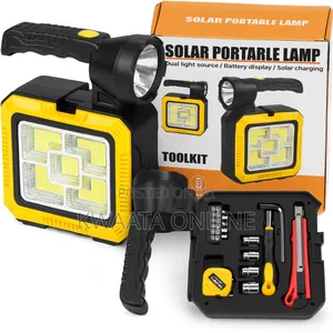 Rechargeable Led Flashlight With Portable Tool Box - Multifunctional