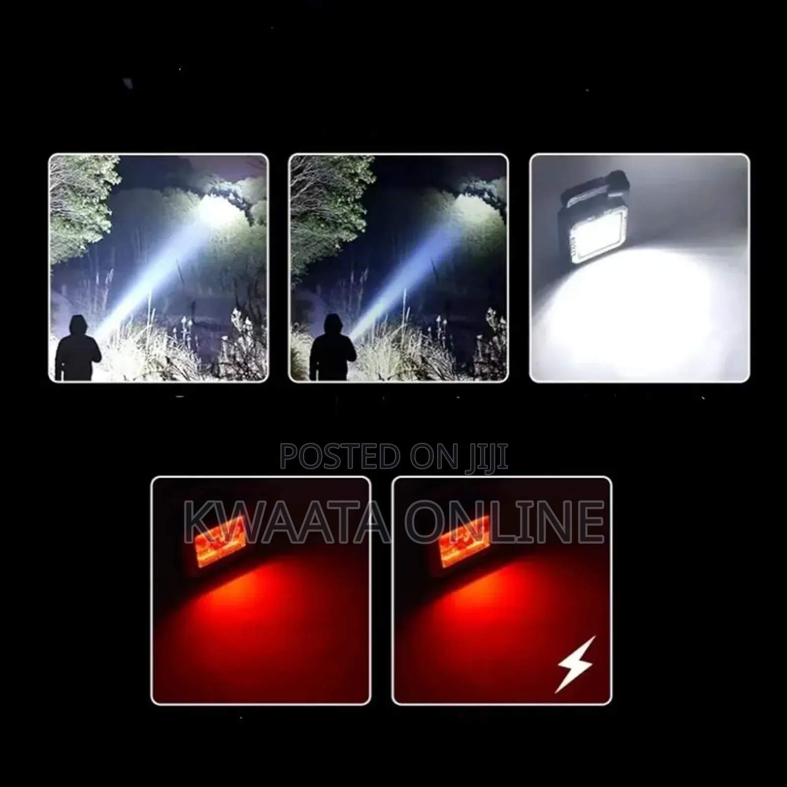 Rechargeable Led Flashlight With Portable Tool Box - Multifunctional