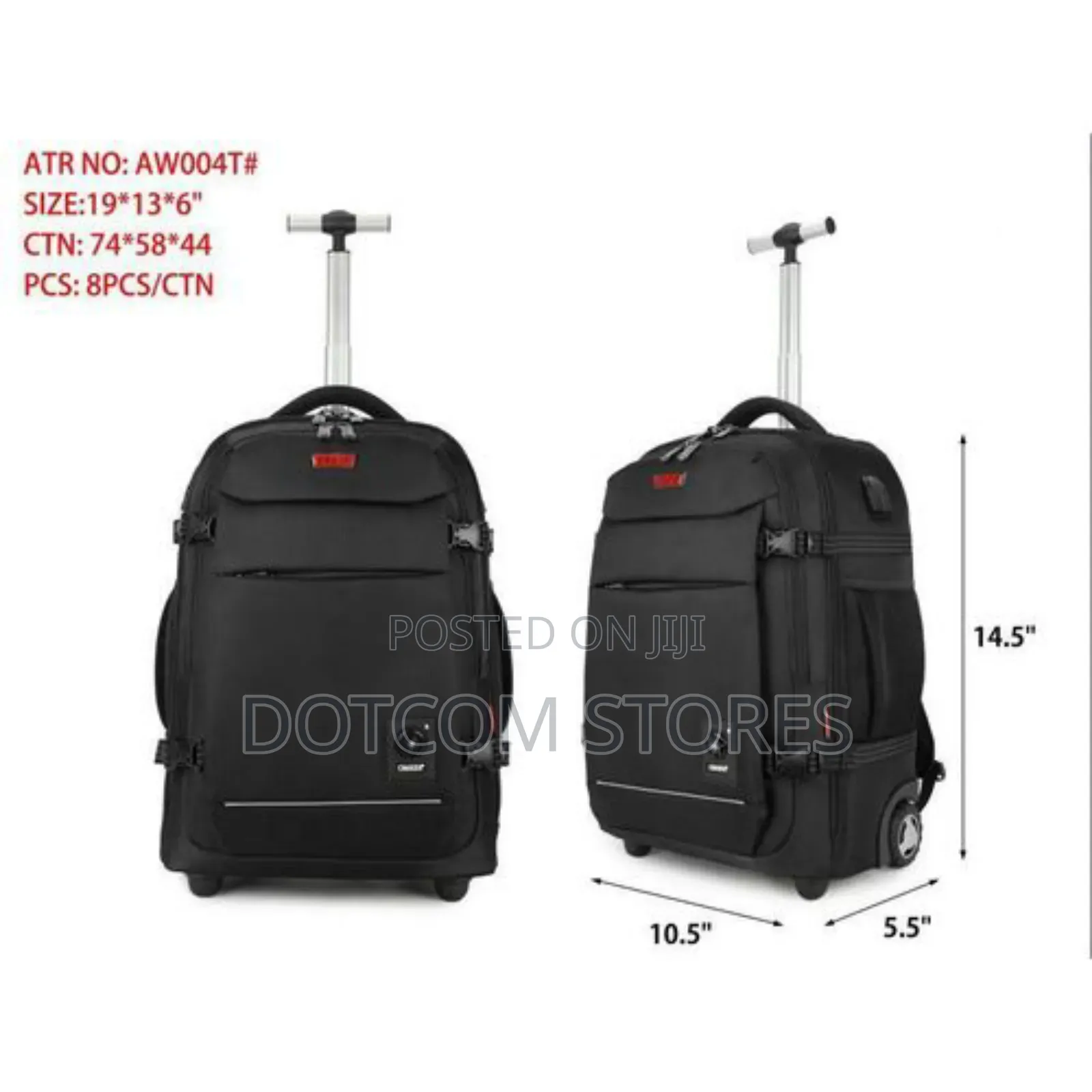 Rolling Backpack Bag for Men With Wheels