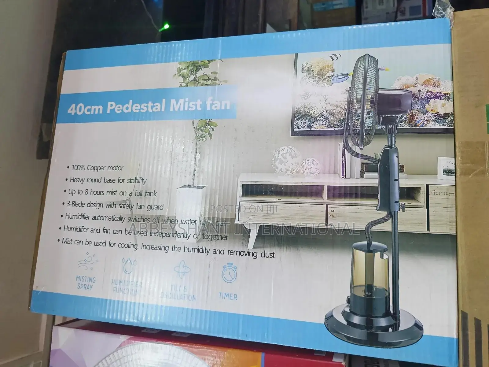 40cm Pedestal Mist Fan With Humidifier Function
