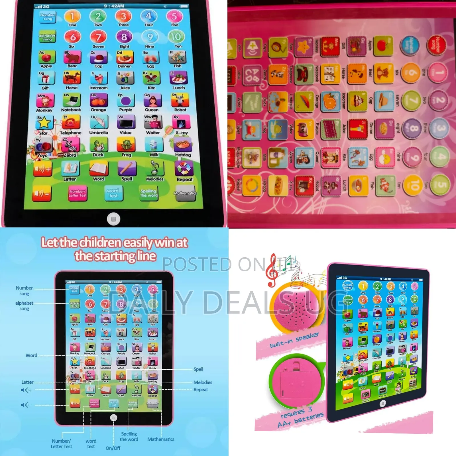Kids Toy Tab Pink Colour