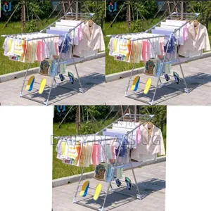 Multi-Functional, Foldable Clothes Drying Rack Made of Stainless Steel