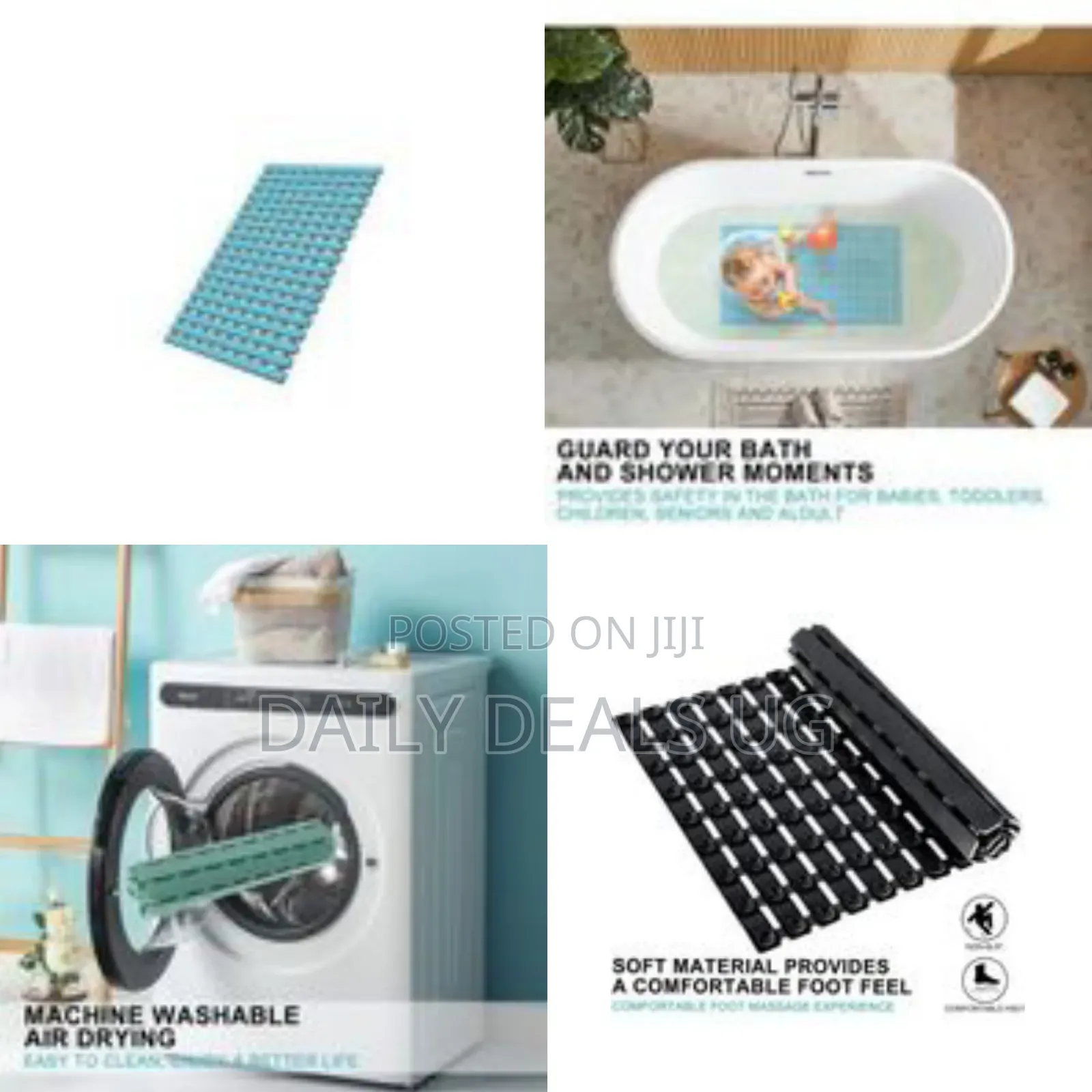 Modern Slatted Non-Slip Bath and Shower Mat - Multicolor
