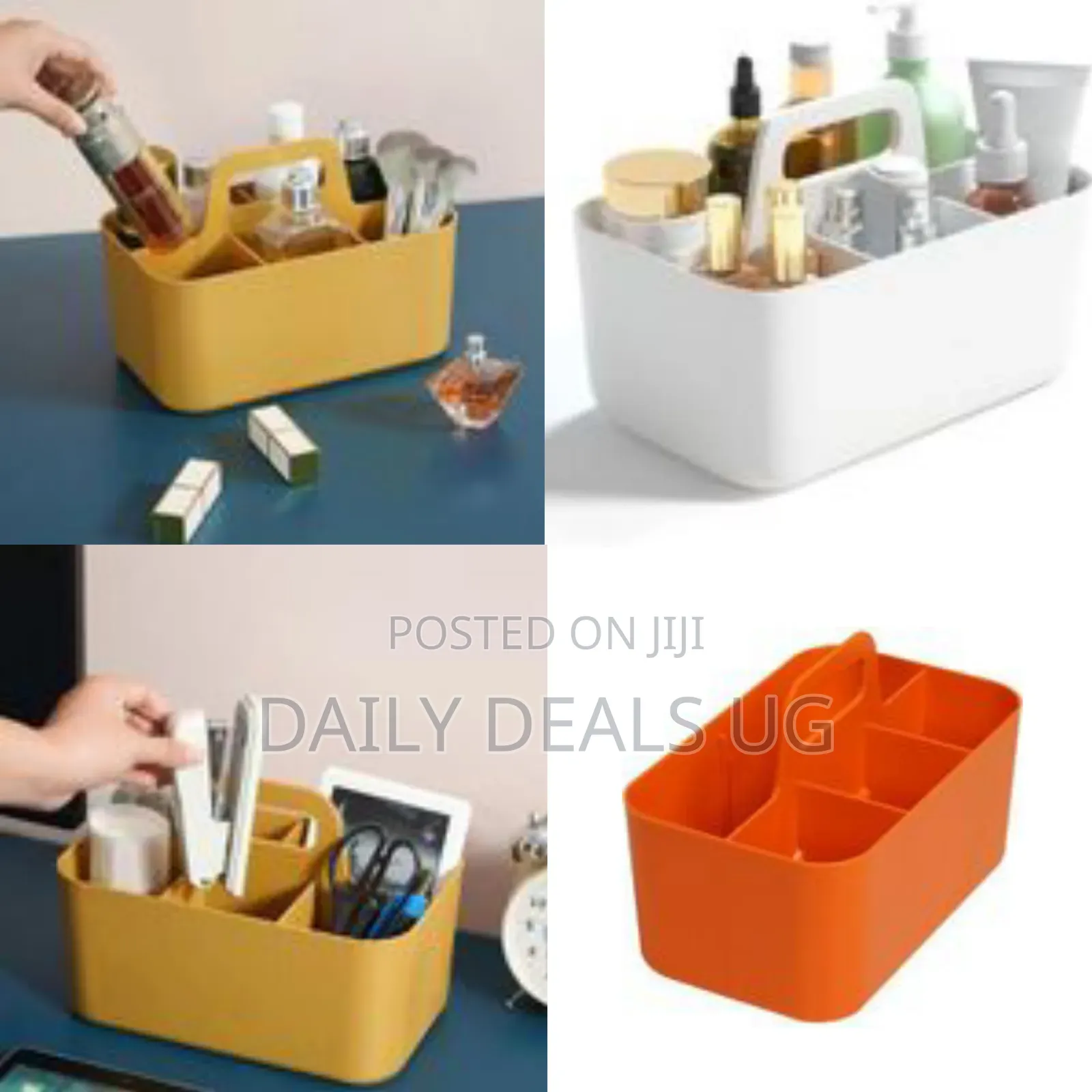 Versatile Portable Storage Caddy With Integrated Handle - Multicolor