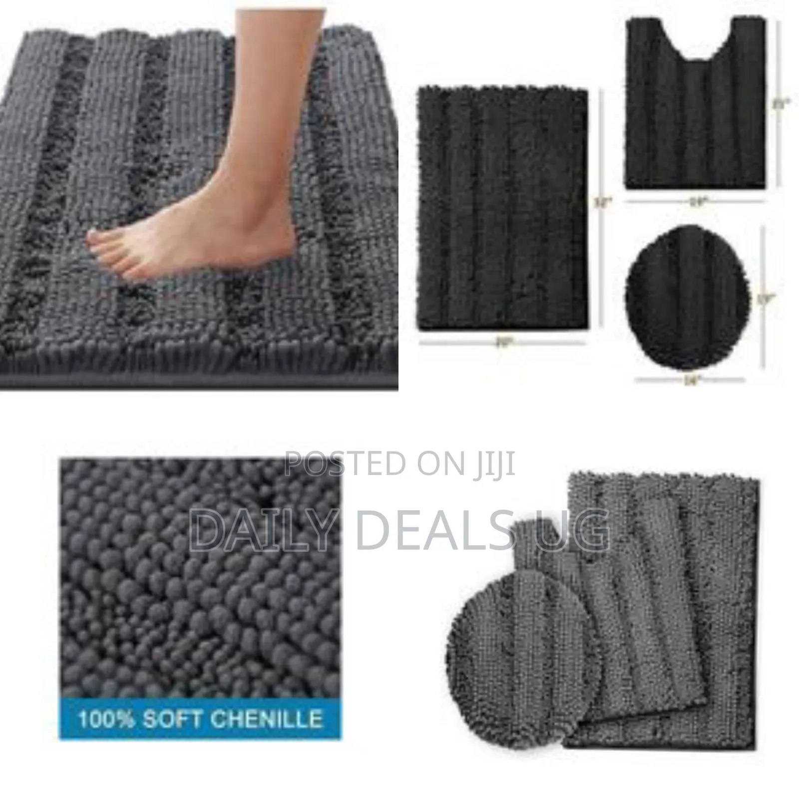 Set of 3 Toilet Rugs - Multicolor