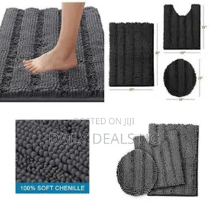 Set of 3 Toilet Rugs - Multicolor