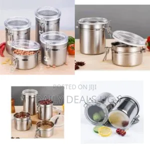 4 Pieces Stainless Steel Canister Tins for Kitchen Storage