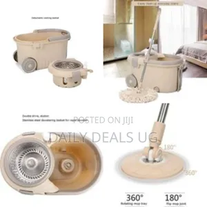 Spin Mop and Bucket Set With Wheels - Multicolor