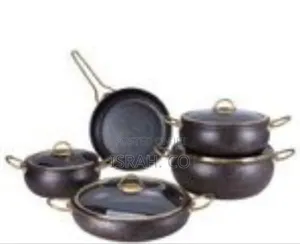 Premium Non-Stick Granite Cookware Set With Tempered Glass Lids