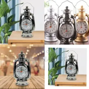 Vintage Lantern-Style Decorative Alarm Clock With Paris Theme