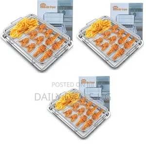 Set of Stainless Steel Oven Air Fryer Baskets and Trays