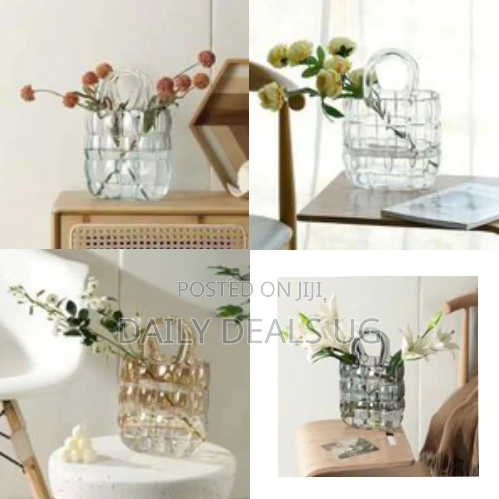 Contemporary Handbag-Inspired Glass Flower Vase - Multicolor