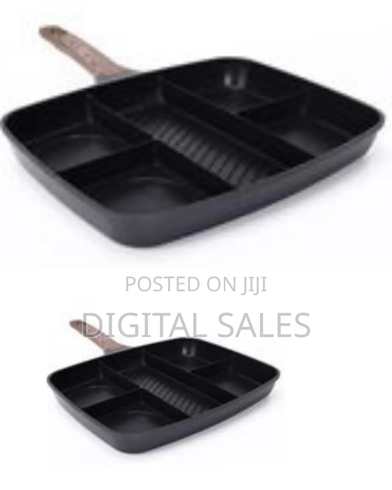 Multi-Sectional Non-Stick Breakfast Pan With Wood-Grain