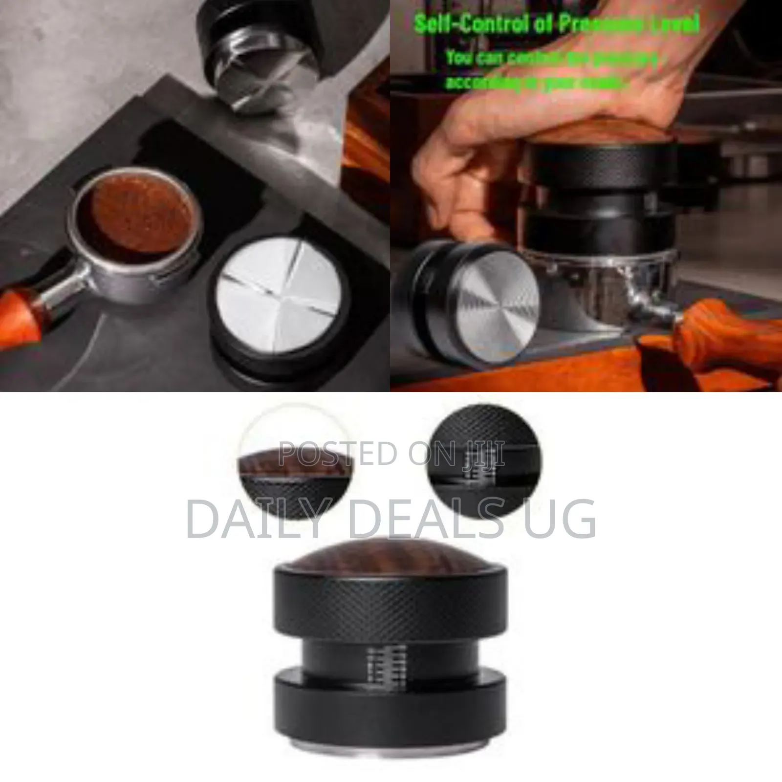 Precision Calibrated Espresso Tamper and Distributor With Wooden Inlay