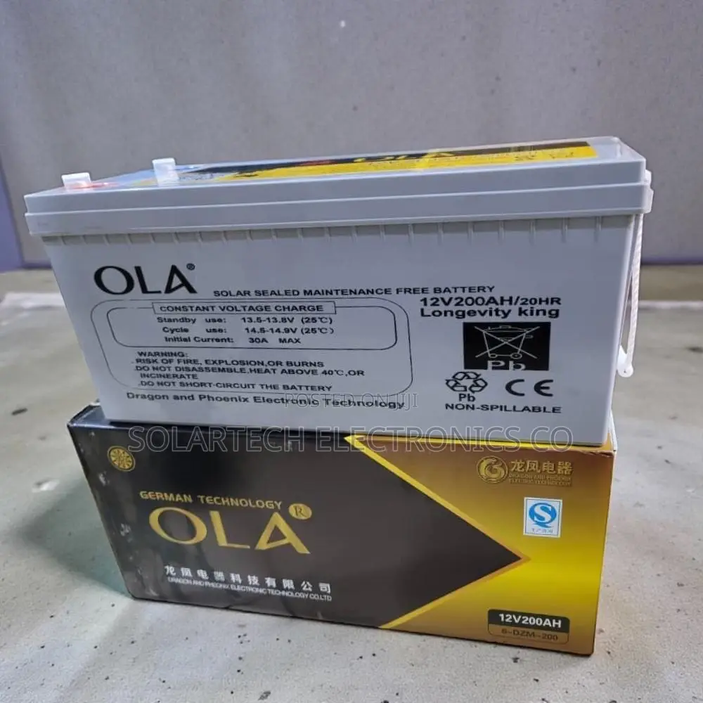 Mega Ola German Technology 200ah Solar Battery for Backup Use
