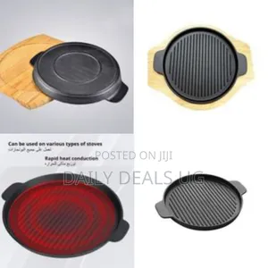 Versatile Round Cast Iron Grill Pan With Dual Handles - Multicolor