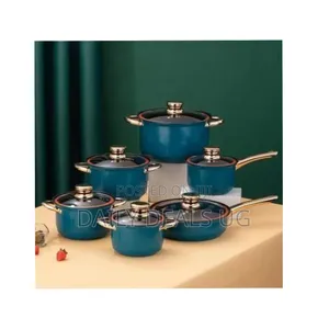 Premium Non-Stick Cookware Set With Tempered Glass Lids - Multicolor