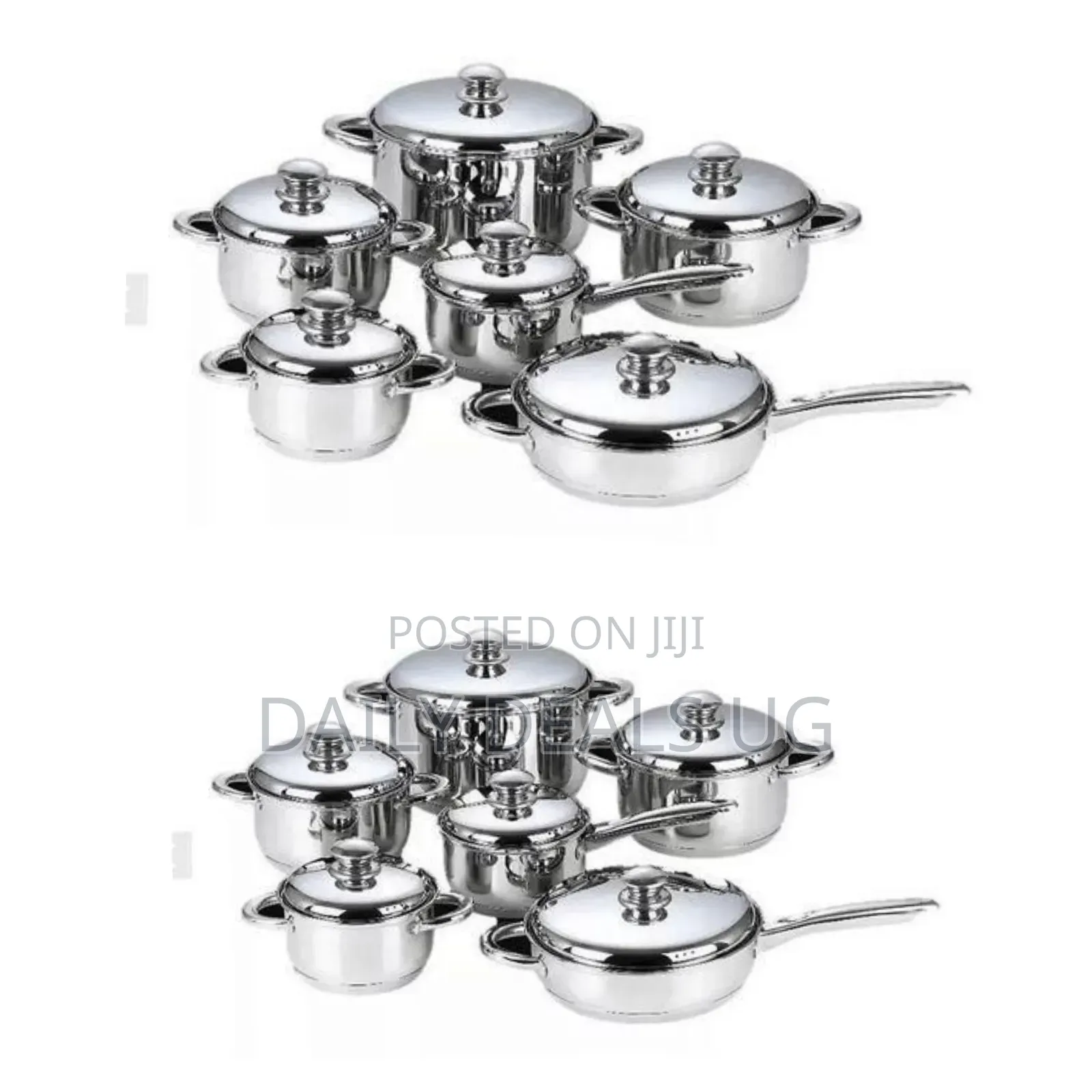 Premium Stainless Steel Cookware Set With Matching Lids - Multicolor