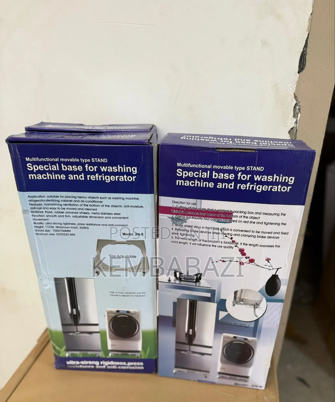 Adjustable Refrigerator and Washing Machine Movable Stand