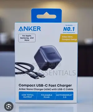 Anker Nano Charger 45w With Usb-C Cable