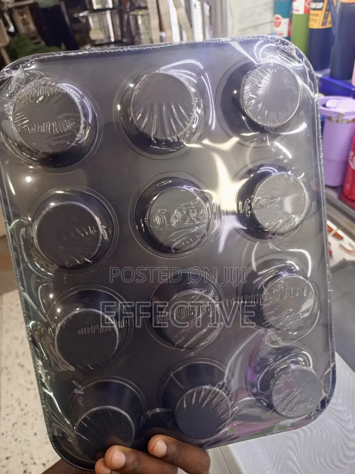 Cupcake Baking Tray With Colorful Silicone Molds.