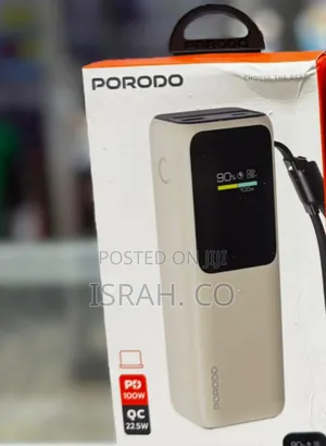 Porodo Smart Display 20000mah Power Bank With Built-in Type-C Cable