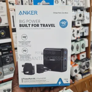 Power Port LLL 2 Port 60w Anker Travel Adapter