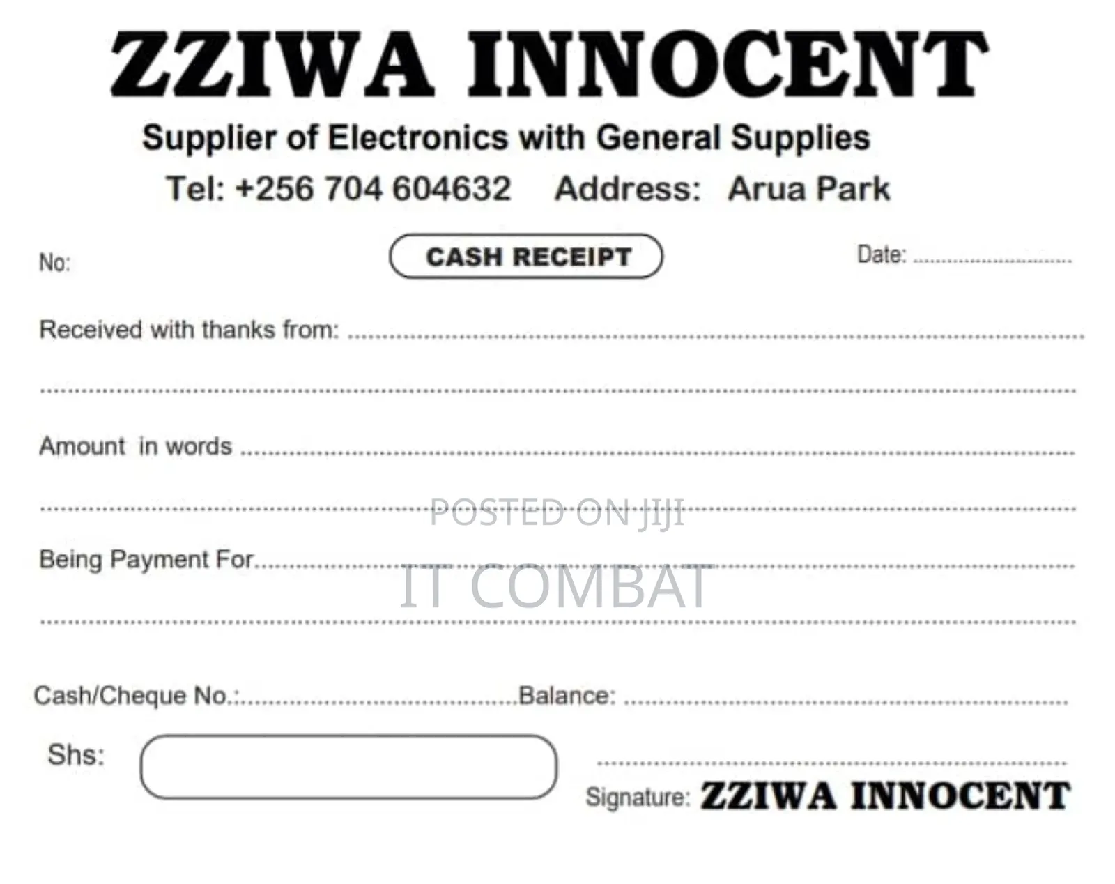 Customized Receipt Books