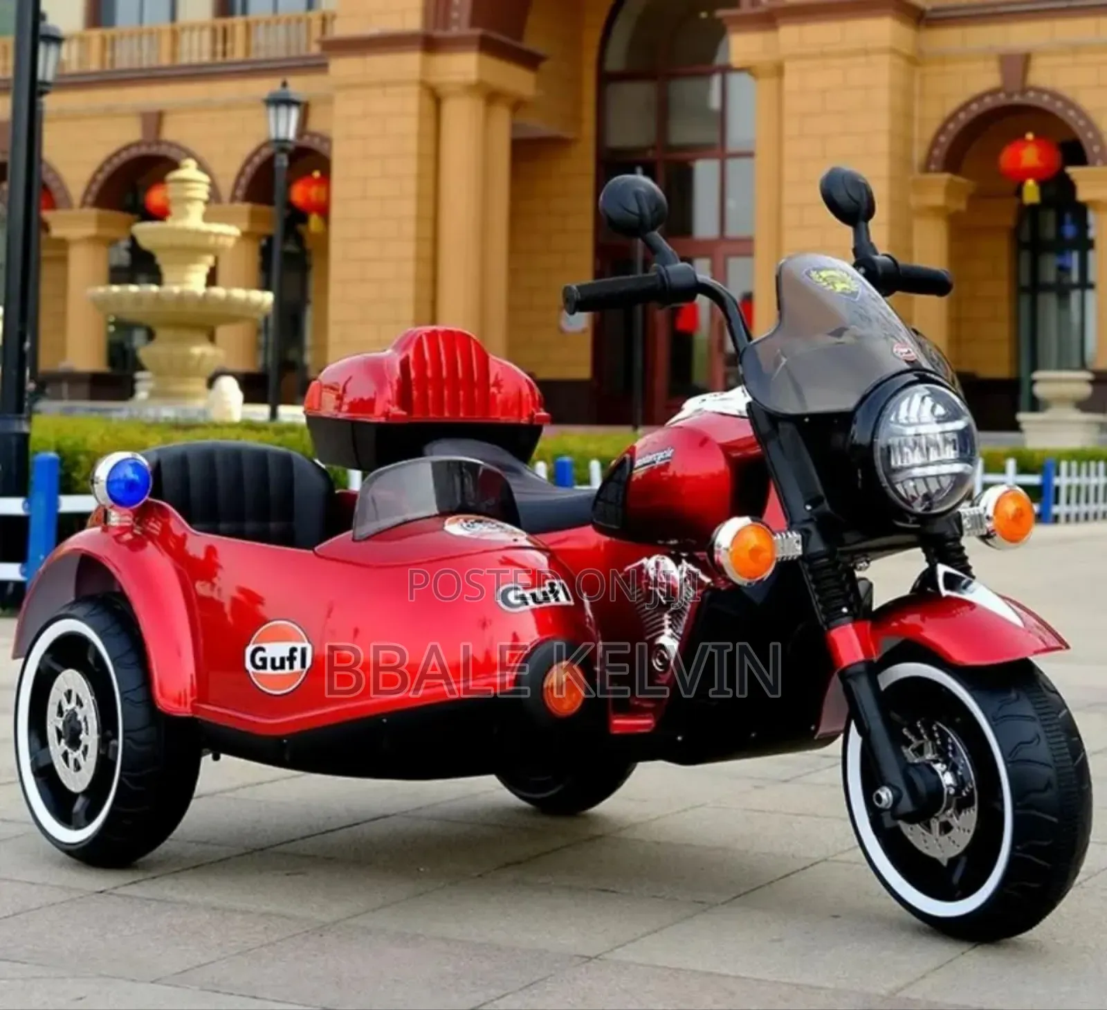 Children's Electric Ride-on Toy Motorcycle With a Sidecar