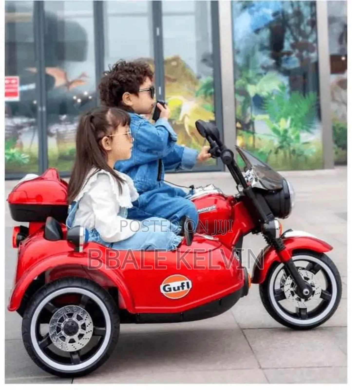 Children's Electric Ride-on Toy Motorcycle With a Sidecar