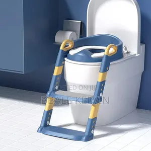 Potty Training Toilet Seat With Step, Handle, and Padded Stepped