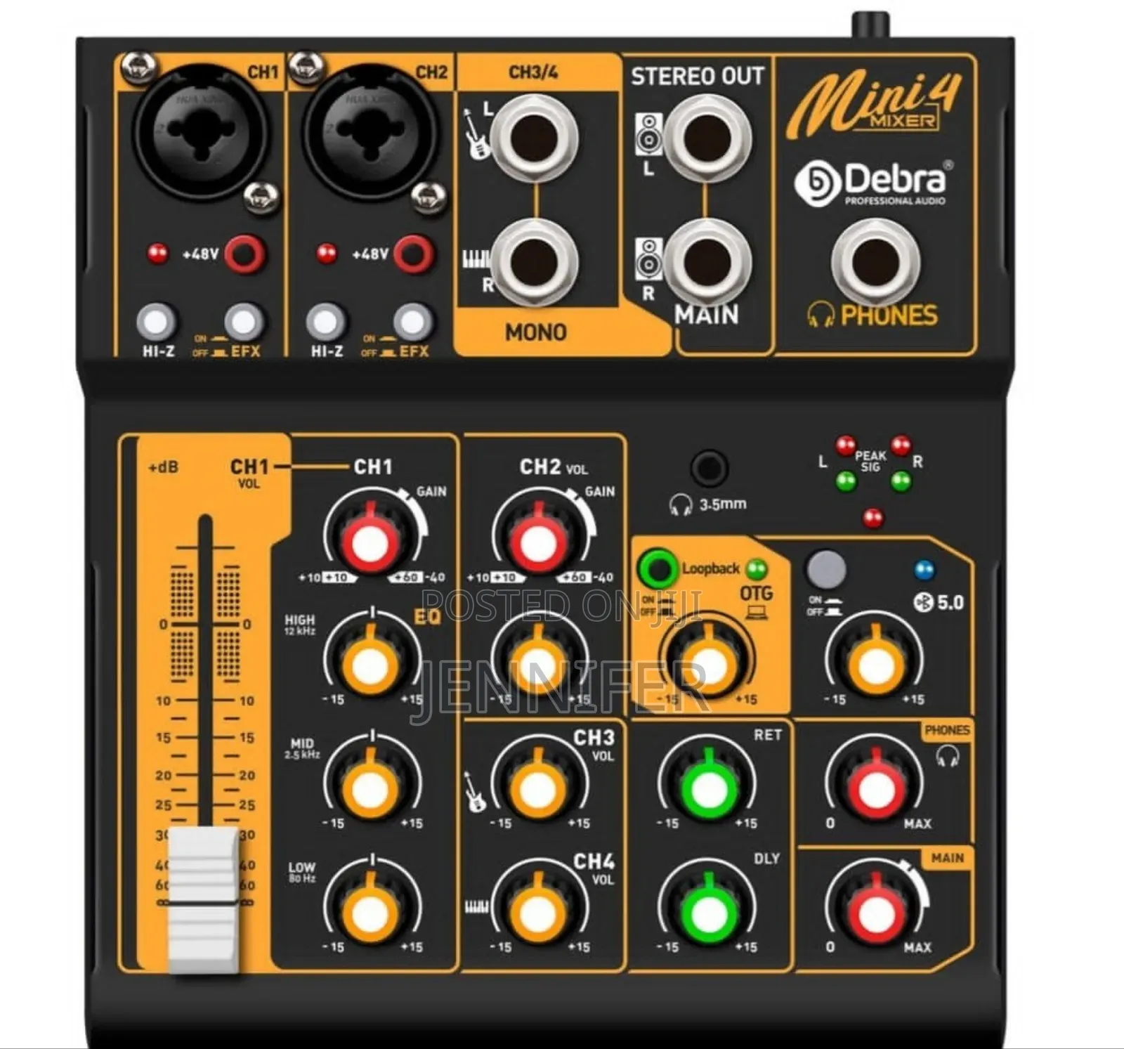 D Debra Audio Mini4 Portable 4-Channel Dj Mixer Console.