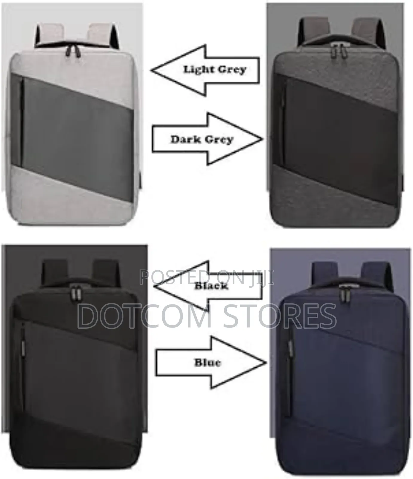 Black and Grey Laptop Backpack With a Usb Charging Port.