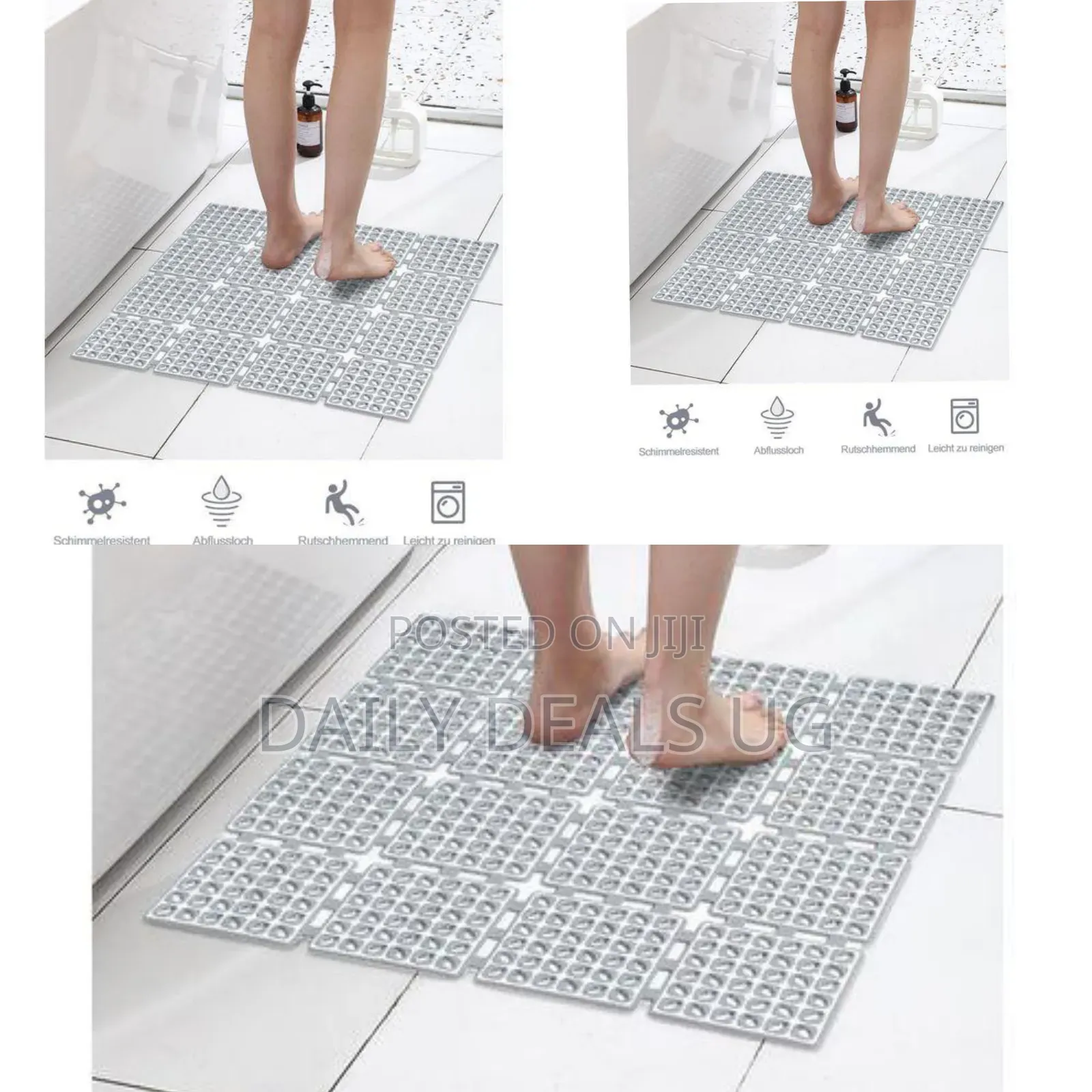 An Interlocking Anti-Slip Shower and Bath Mat