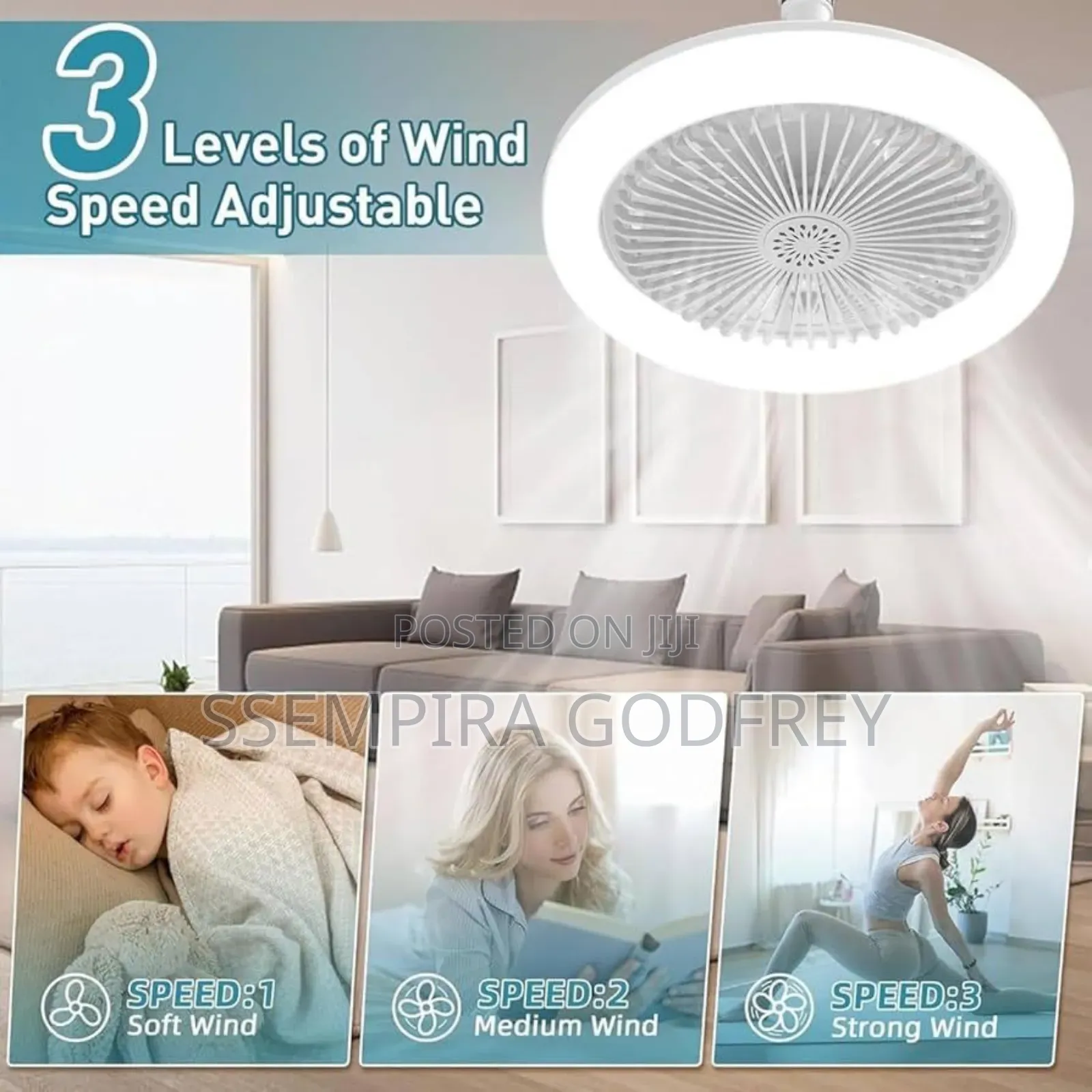 Ceiling Fan With Led Lights E27