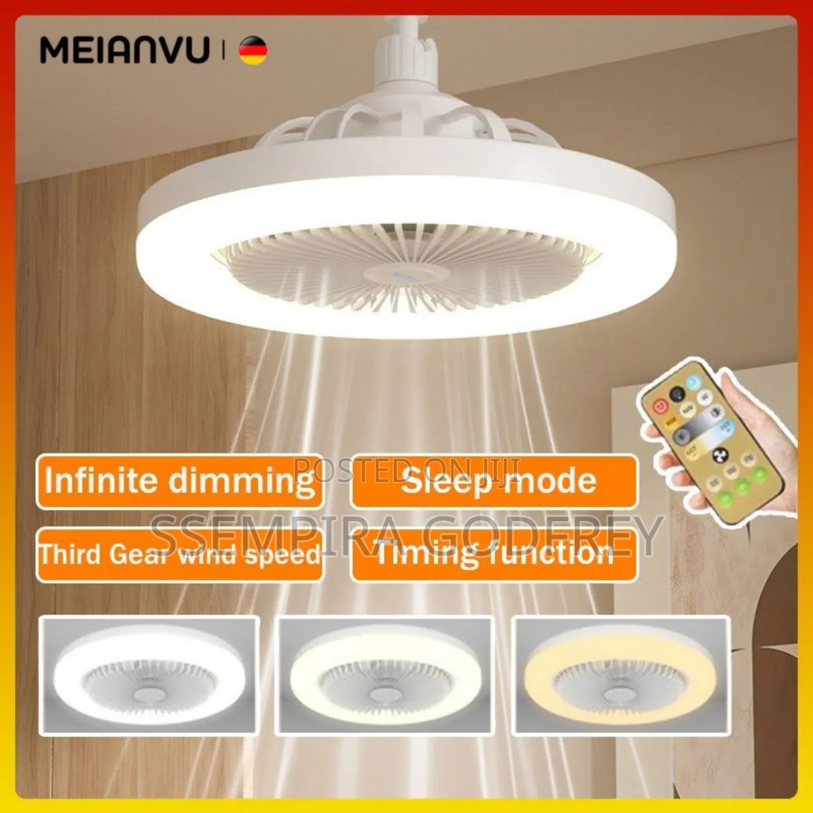 Ceiling Fan With Led Lights E27