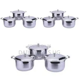 Elegant Stainless Steel Cookware Set With Glass Lids (8 Pcs)