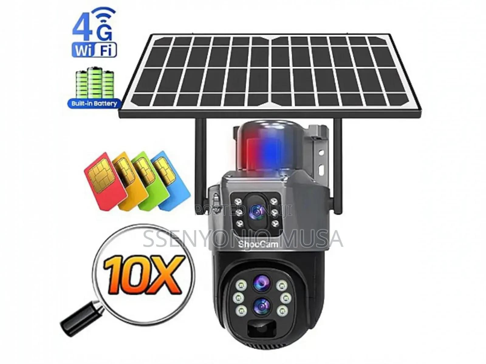 Low Power Solar Ai Smart Camera-Colorvu V380-Night Vision