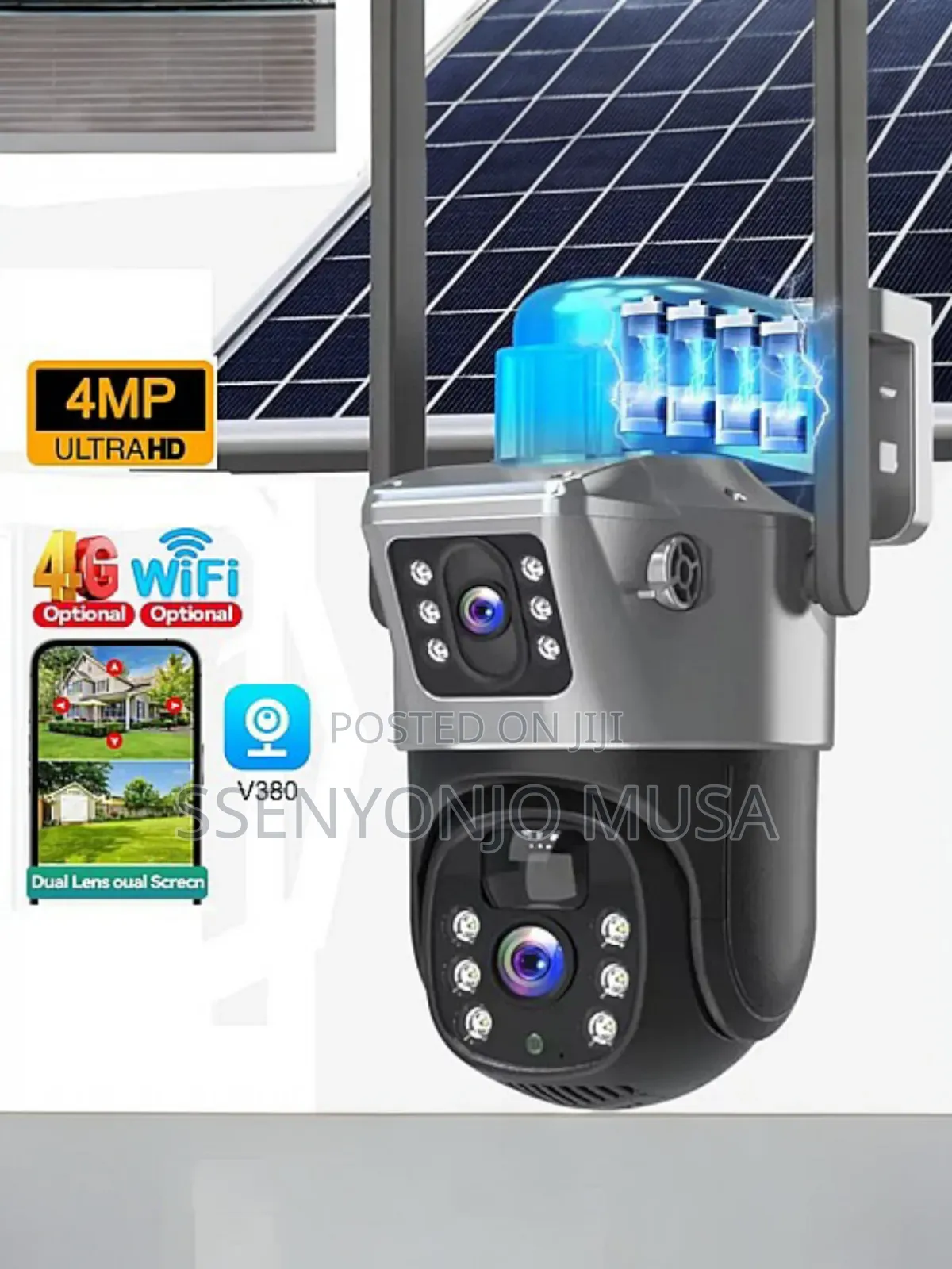 Low Power Solar Ai Smart Camera-Colorvu V380-Night Vision