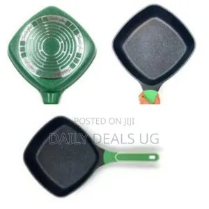 Square Non-Stick Frying Pan With Ergonomic Handle - Multicolor